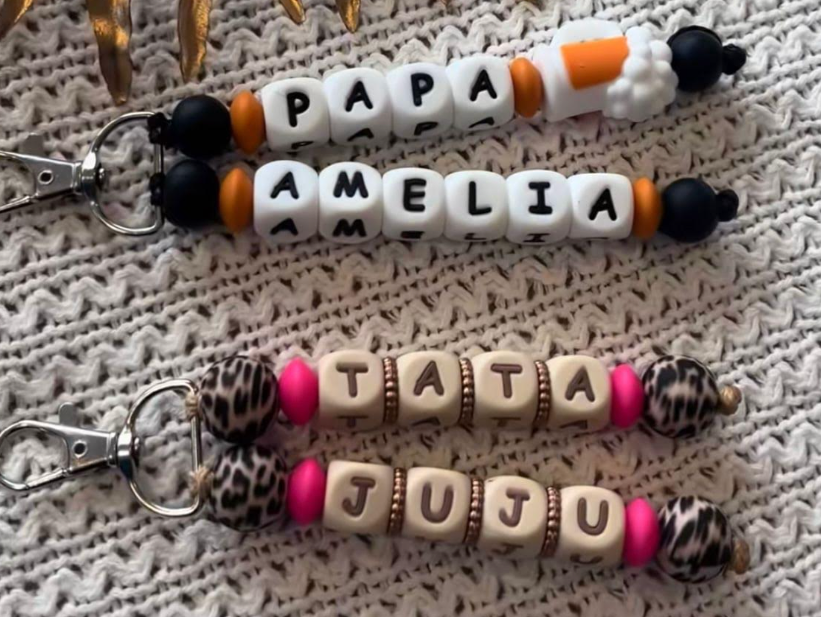 porte clé simple double prénoms