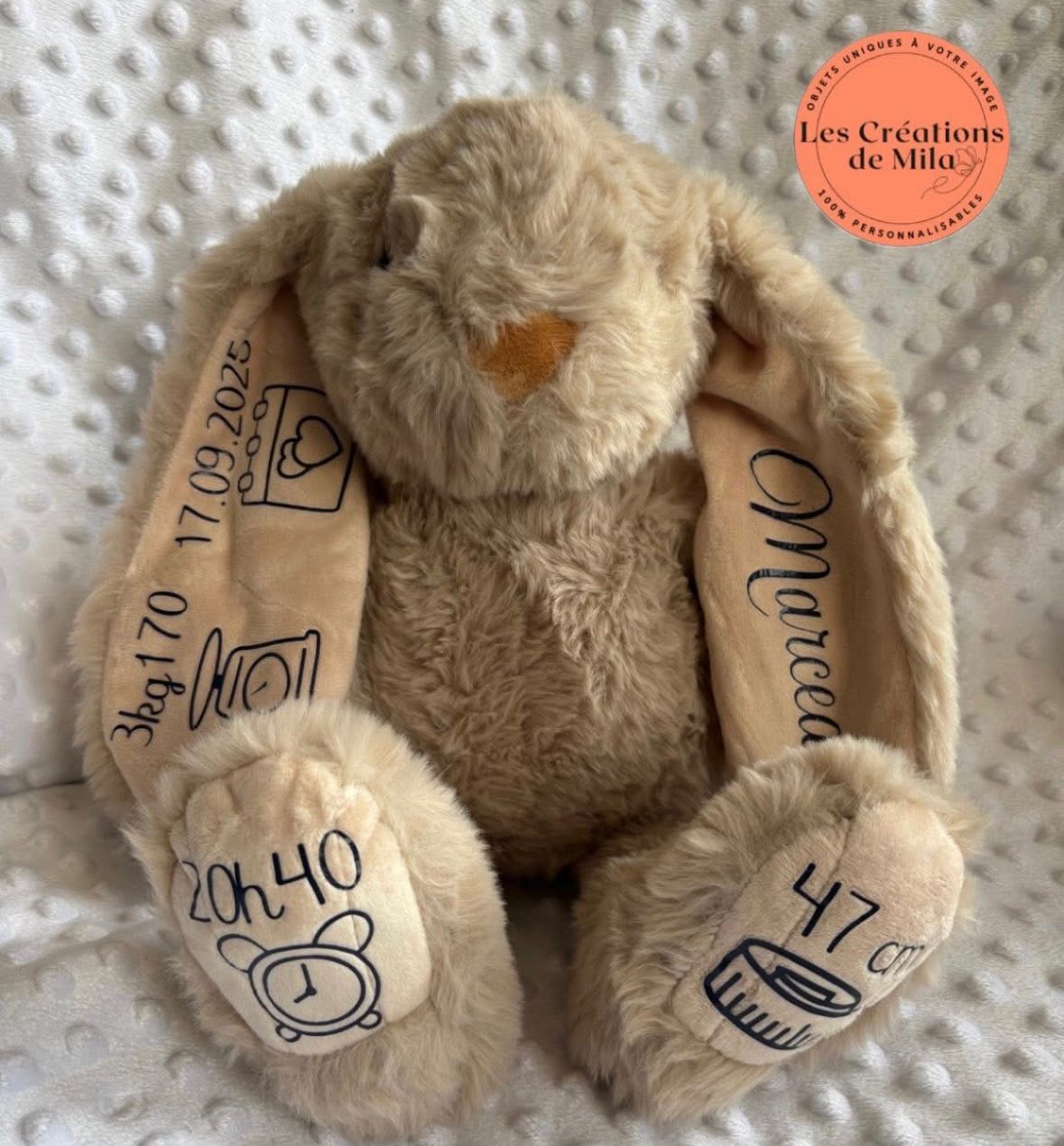 Doudou Lapin Personnalisé